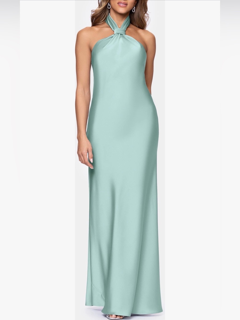 Betsy & Adam Satin Halter Dress Size 8 B1103